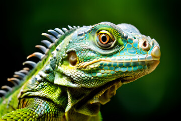 Fototapeta premium green iguana on a branch
