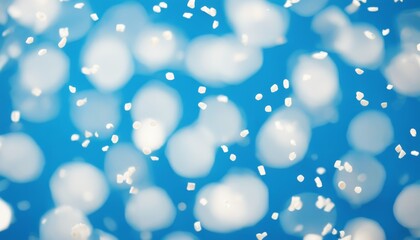 'many confetti white blue particles background. background abstract bokeh bright card decoration dust effect festive fireworks glistering gold holiday light new night shiny spray te'