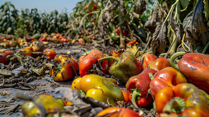 A Vivid Depiction of Vegetables Withering in the Harsh Grip of Drought and Climate Change