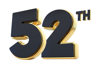 52 Anniversary Black Gold Number 