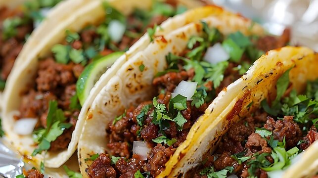  Mexican street tacos with lime filled with carne asada and made with corn tortillas. Flavorful Carne Asada Tacos: Mexican Street Style