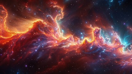 Rainbow Galaxy Rhapsody. The Rainbow Stars of This Captivating Galactic Scene. Abstract cosmos background. - obrazy, fototapety, plakaty