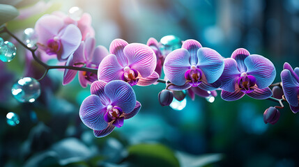 The captivating purple orchid blooms beautifully