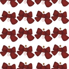 seamless pattern with bow earrings  - obrazy, fototapety, plakaty