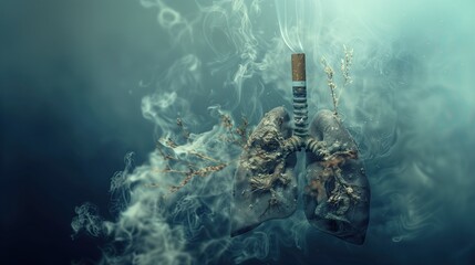 Smoking: Harmful fumes can damage the lungs and cause disease.