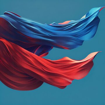 red and blue superhero capes flying in the wind