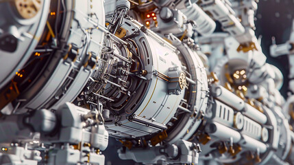 Complex Machinery Detail of a Mechanical Device