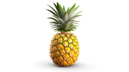 Ripe Pineapple Fruit Isolated on Transparent Background

