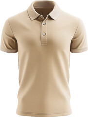 a men's beige polo shirt isolated.