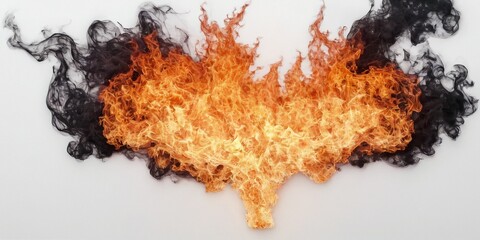 Fire flames isolated on a white background.