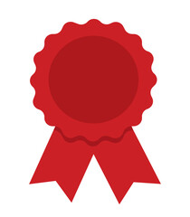 Red badge and ribbon