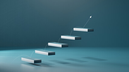 Stock chart bar growth up success idea concept on dark background. business idea concept.
