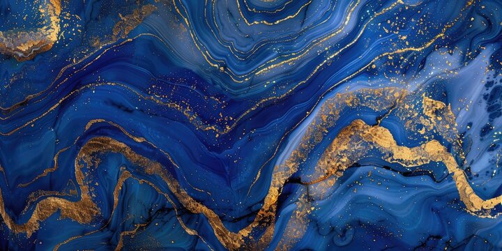 Blue lapis lazuli and gold abstract luxury background texture