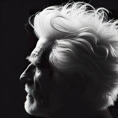 Fototapeta premium close-up white hair old man with the rim light