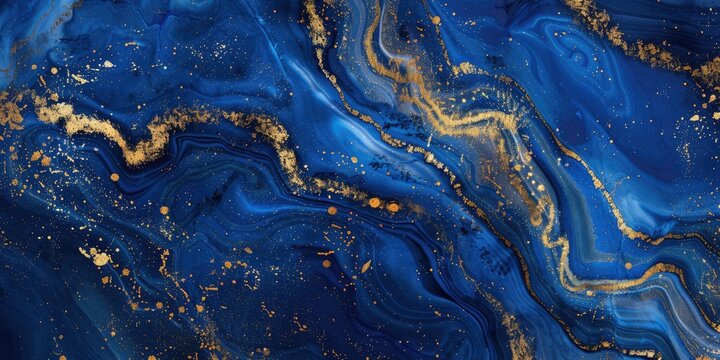 Blue lapis lazuli and gold abstract luxury background texture