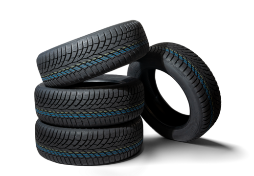 Winter tires isolated on transparent background.