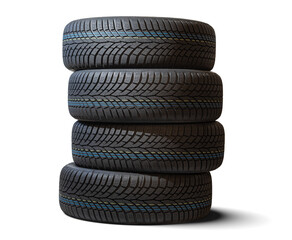 Winter tires isolated on transparent background.