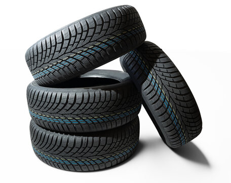 Winter tires isolated on transparent background.