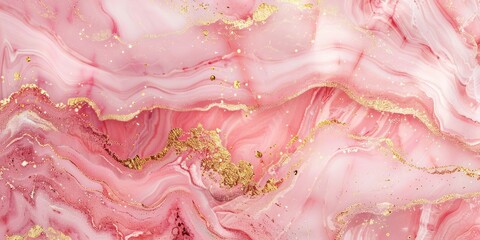 rose quartz and gold abstract background texture. Vibrant Pink Marble with Natural Luxurious Marble and Gold Powder Swirls
