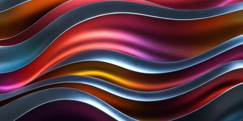 Metallic wavy background with red and blue colors.