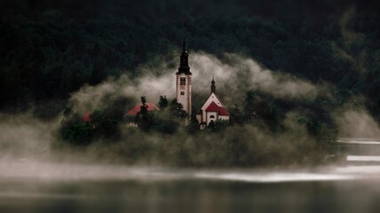 Mesmerizing view castle lake bled slovenia