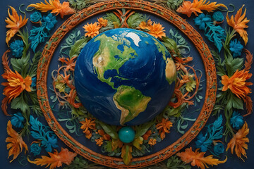 A concept of earth day with beautiful wallpaper