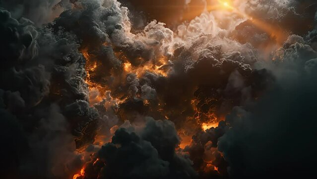 The dramatic scene for a movie title smoke