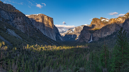 Sunset landscape in Yosemite National Park, California.