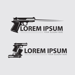 Gun logo icon and tactical design guns vector illustration