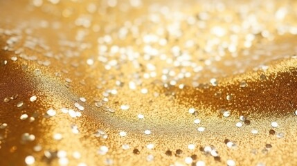 Shimmering Gold Glitter Background with Bokeh Effect