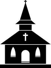 basic flat vector church icon for design template. chapel icon on plain white background.