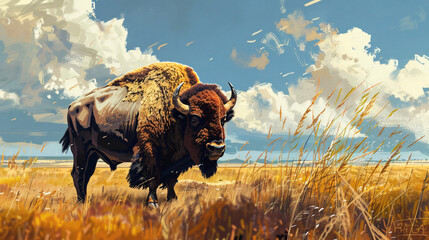 Bison in the southern plains