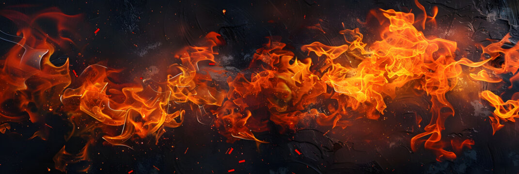 fire in a black background