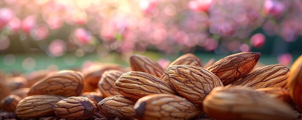 Naklejka na ściany i meble Almond nuts vegan milk - non dairy diet nutrition 