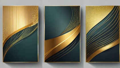 Prestige Perfection: Abstract Gold Line Pattern for Luxurious Invites