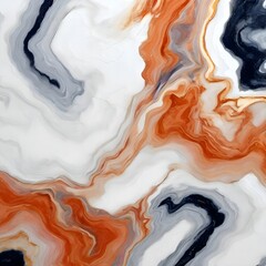 White and tan abstract background with black and gray splashes of marbled waves