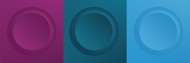 Set of abstract 3d beige, different color circle frame design for cosmetic product. Collection of trendy color geometric background with copy space. Top view scene. Vector EPS10