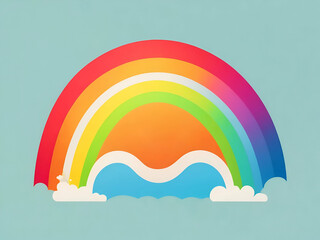 rainbow with clouds vector art , rainbow and clounds wallpaper