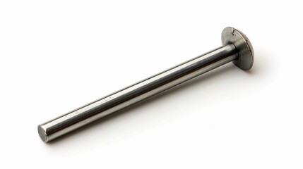 Stainless steel nail, isolated on white background