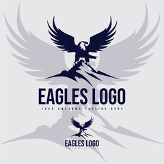 Eagle Logo Template Minimal Eagle Illustration