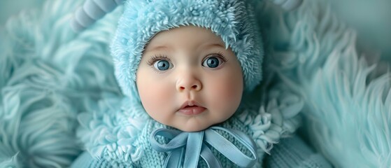 Adorable blue baby girl jungle fry with pretty eyes and horns. Concept Cuteness overload, Baby animals, Jungle theme, Blue color inspiration