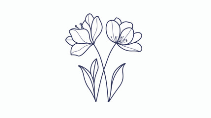 mothers day flower outline icon. Element of mothers