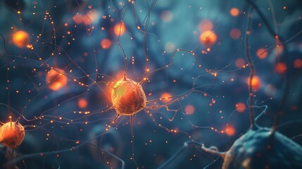 Neurons nerve cells bokeh light
