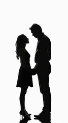 Silhouette of a Couple Holding Hands