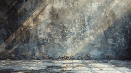 Abandoned Industrial Interior with Sunlight - obrazy, fototapety, plakaty