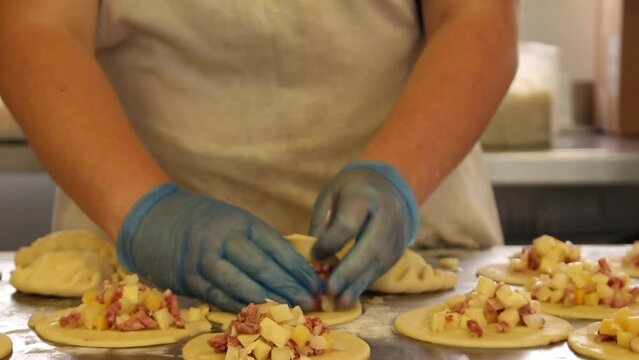 Cornish pasty making