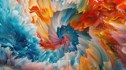 Vibrant Abstract Paint Swirls - obrazy, fototapety, plakaty