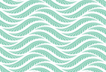 The geometric pattern with wavy lines. Seamless vector background. White and green texture. Simple lattice graphic design