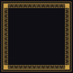 Square vintage pattern border flat gold concept