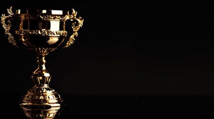 Naklejka premium Trophy Cup Number one shape wireframe polygon golden frame structure, AI generated